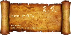 Ruck Irén névjegykártya